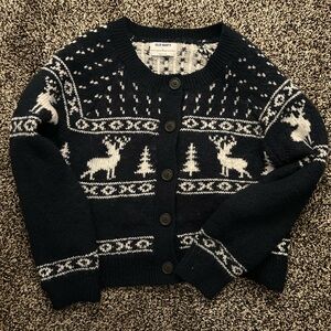 Old Navy Navy and White Patterned Cardigan